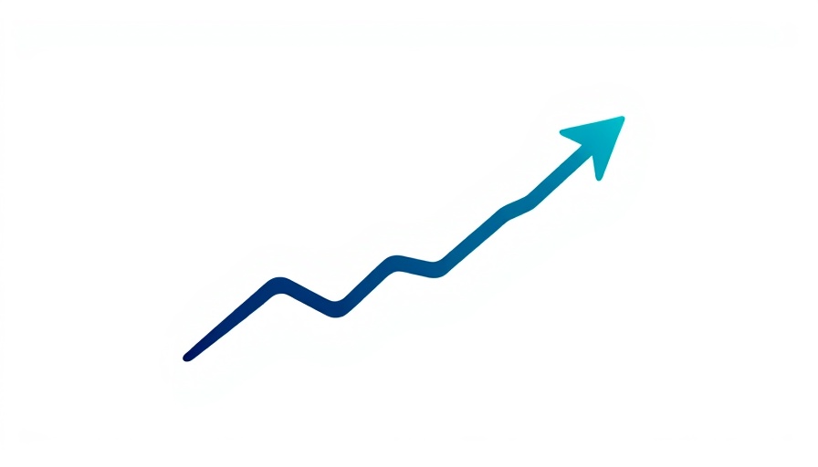 Simple Ways to Get Better With Money logo, upward trend, minimal design.