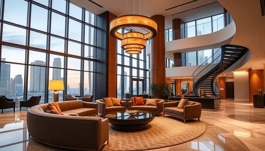 Luxurious hotel lobby with modern decor in Vancouver.
