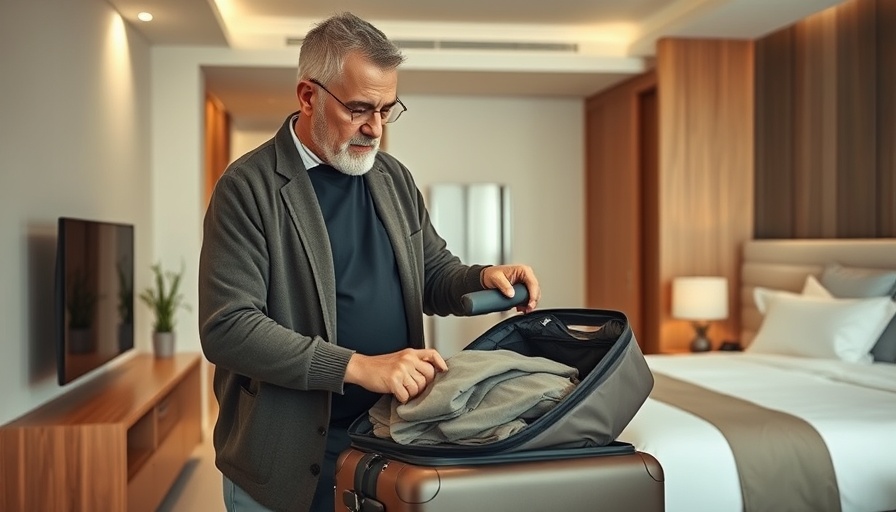 Man packing suitcase in hotel room, focused on IHG credit card offers.