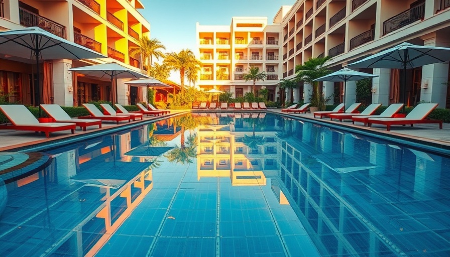 Luxurious pool area at one of the best hotels in Las Vegas.
