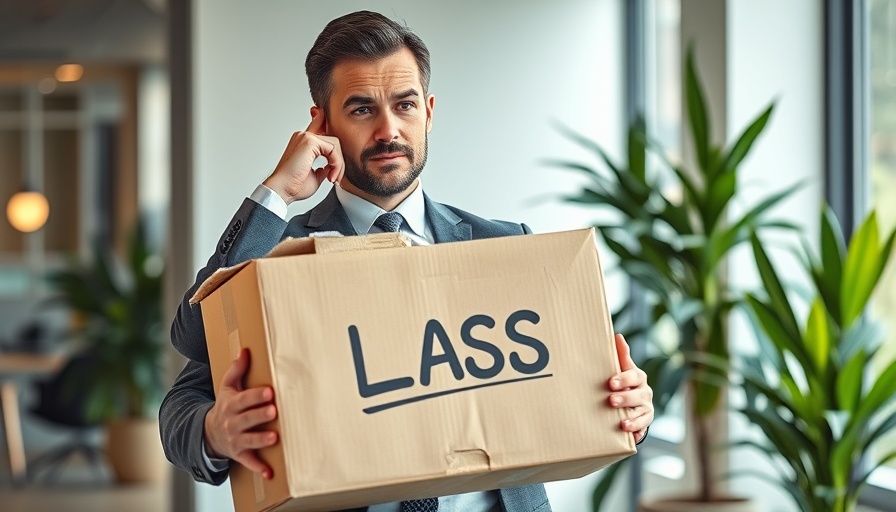 Businessman with box of items, illustrating unemployment benefits eligibility.