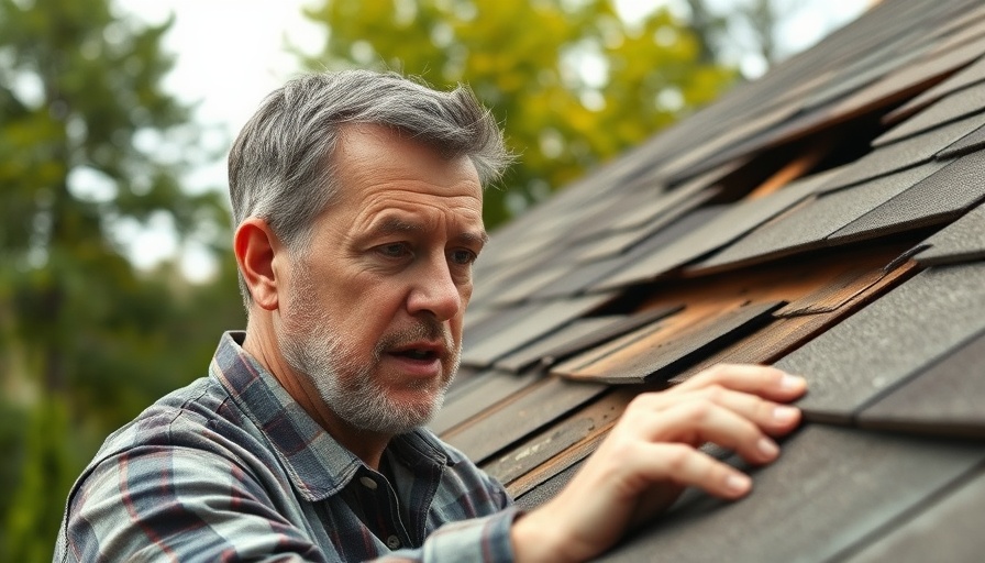 Home inspection red flags: man inspecting damaged roof.