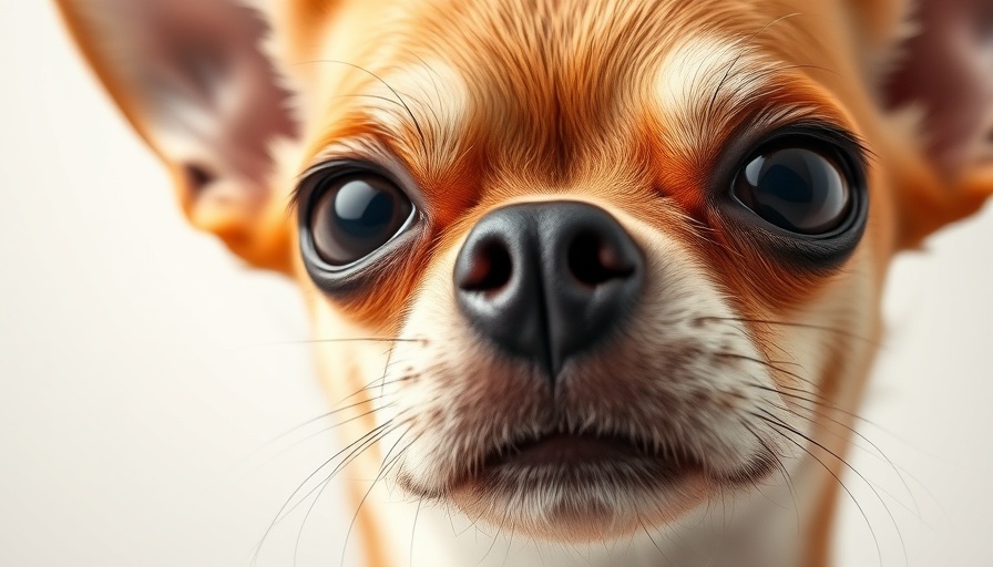Chihuahua with cataracts in dogs close-up.