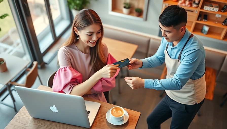 Woman using credit card at cafe, showcasing Amex Platinum Card benefits.