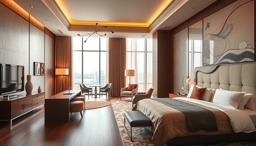 Luxurious hotel room with modern decor, ideal for redeeming Marriott points for upgraded rooms.