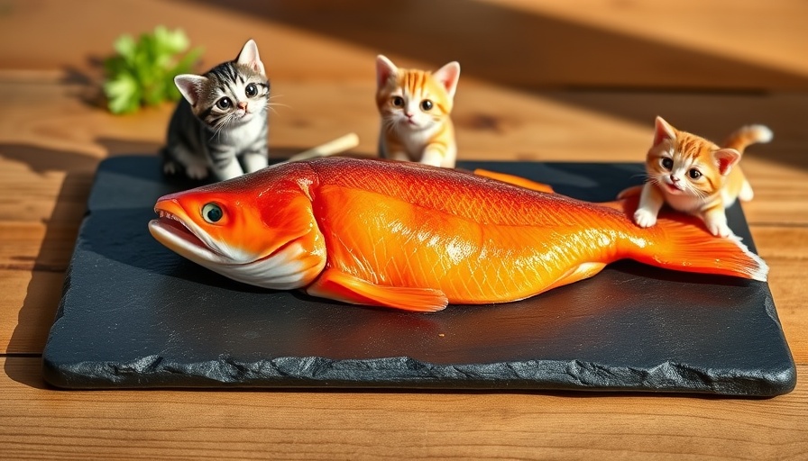 Fresh wild-caught salmon on slate, perfect pet treat.