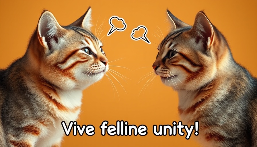 Playful cats facing each other, Helping Cats Get Along theme.
