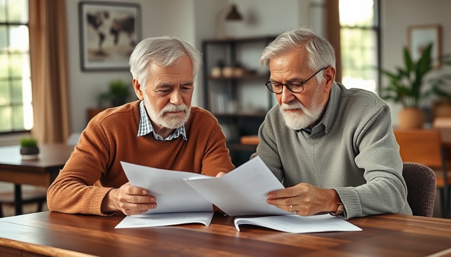 Elderly couple engaged in home sale contingency discussion.