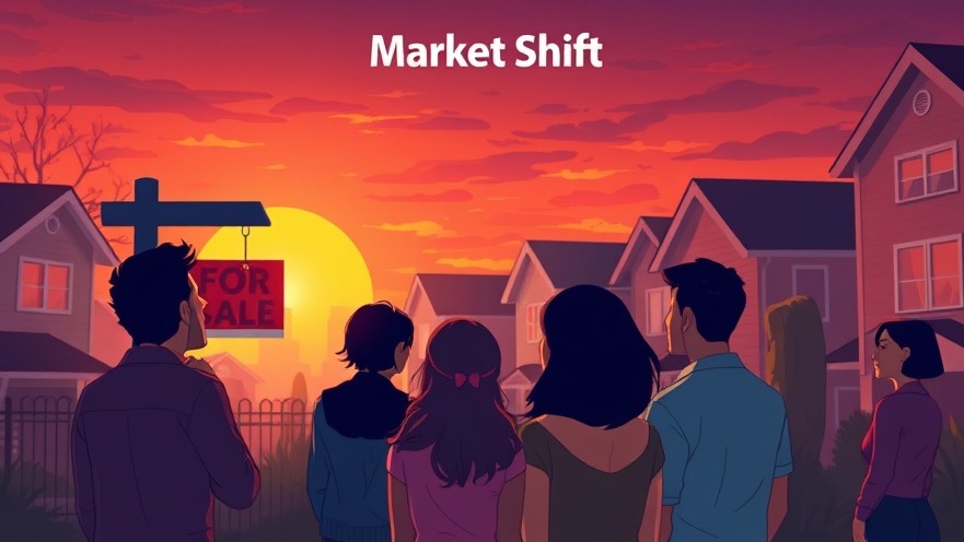Diverse group pondering 'For Sale' sign, reflecting hopes in San Diego housing market.