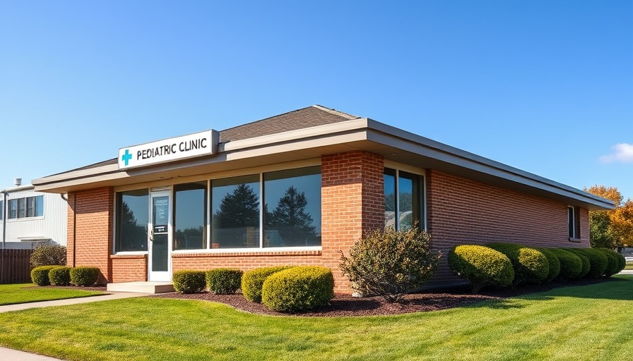 Cuyahoga Falls pediatric primary care clinic exterior with sign.
