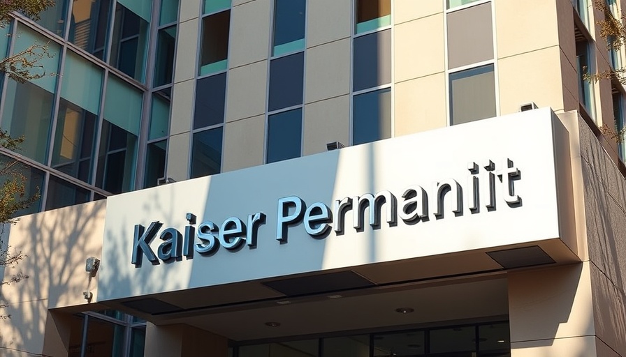 Kaiser Permanente building sign related to layoffs and nurses strike.