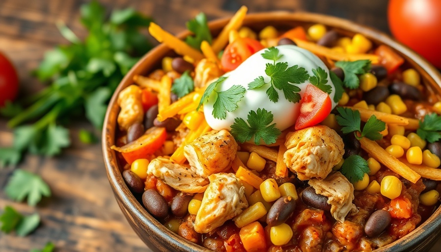 High protein chipotle bowl with fresh ingredients.
