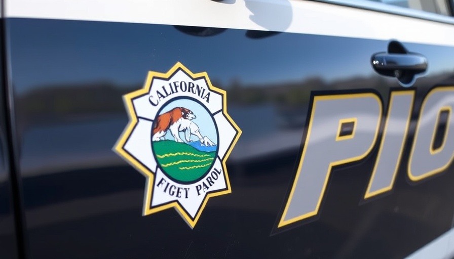 California Highway Patrol emblem on car door for San Jose crime news.