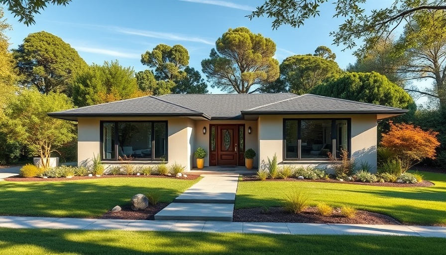 Premium one-story home with modern design and garden.