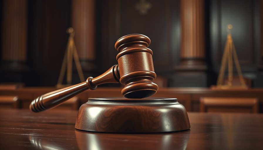 Judge's gavel in courtroom highlighting San Jose crime news.