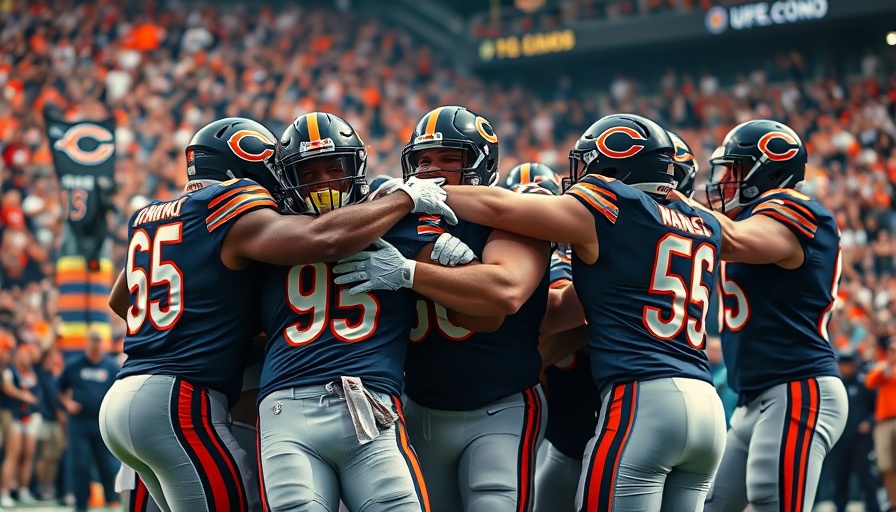 Chicago Bears players celebrating during the game against Washington Commanders.