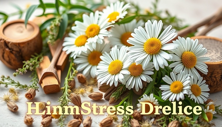 Adaptogens and nervines herbs for stress support, calming image.