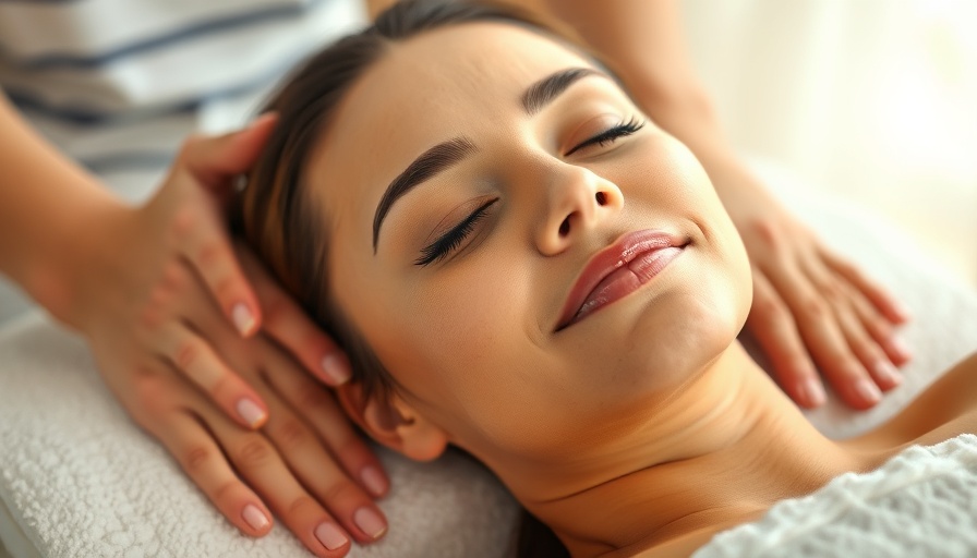 Relaxed woman enjoying massage therapy session.