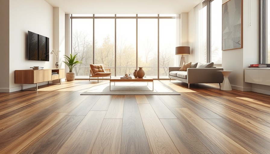 Modern SPC flooring in spacious living room.