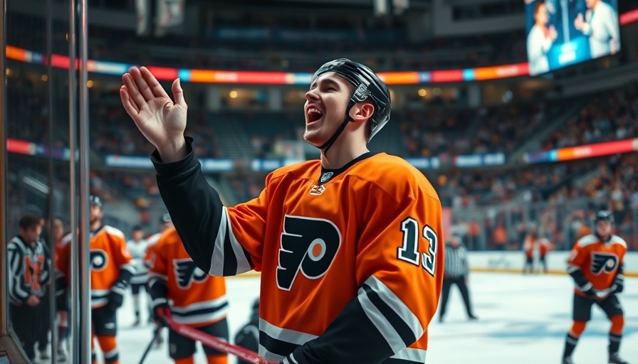 Ducks player celebrates victory on ice