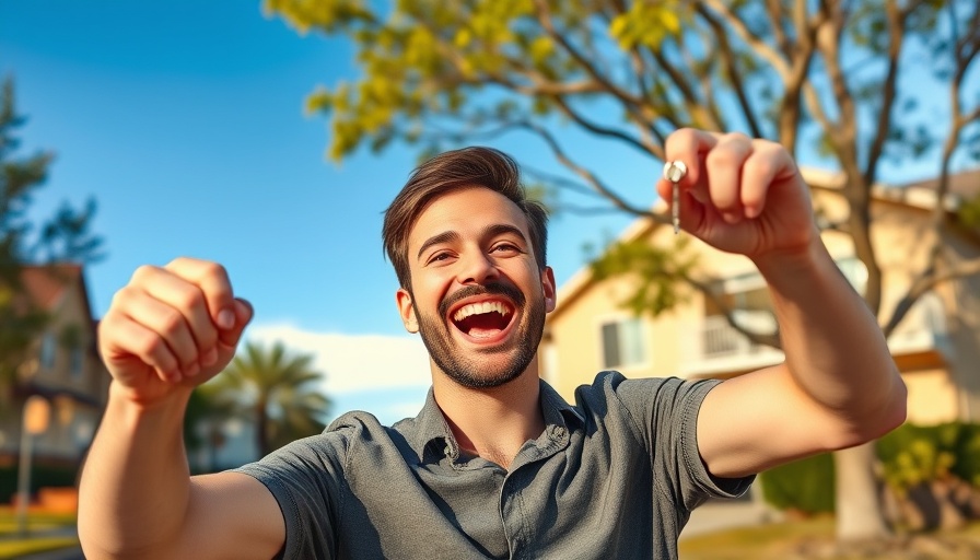 Man celebrating home purchase highlighting first-time homebuyer mistakes to avoid.