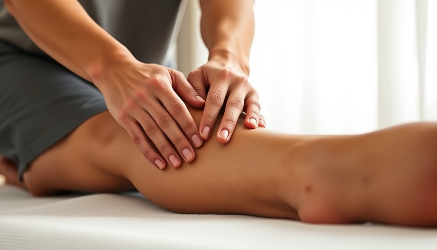 Close-up of massage in action with highlighted text on becoming a sports massage therapist.