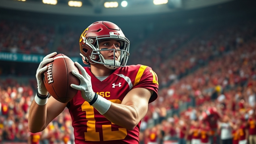 USC football player in action during a game.