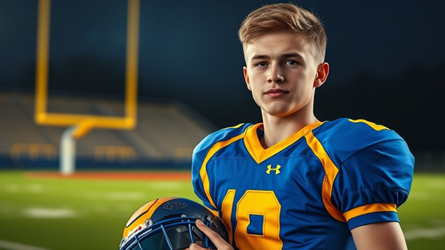 High school football player on field during El Toro vs Irvine game