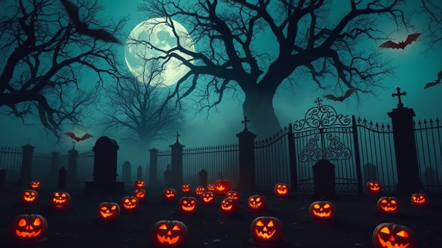 Eerie graveyard scene with jack-o'-lanterns for things to do in San Diego October 20th to 26th.