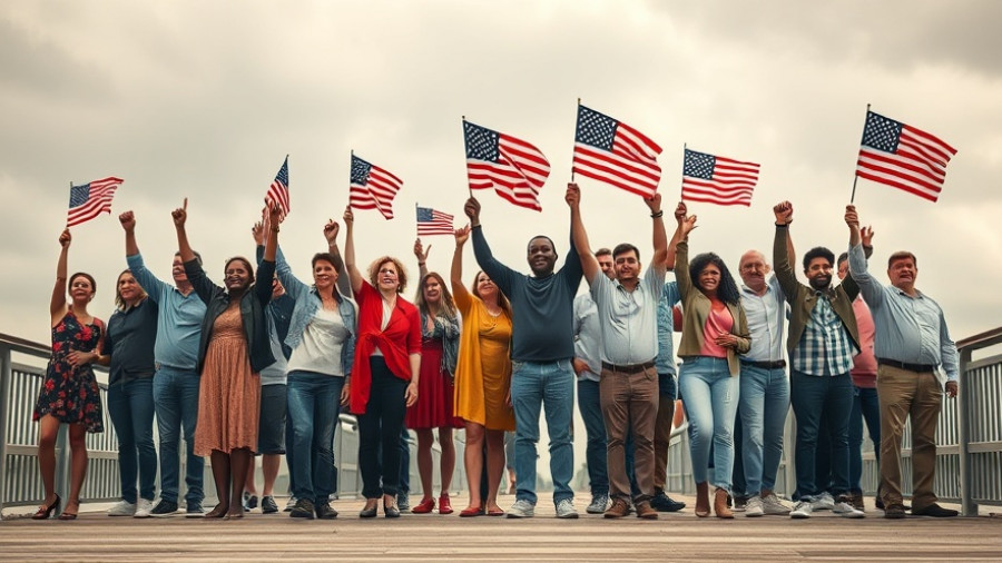 People holding hands in solidarity on a bridge, related to Proposition 50 California unions.
