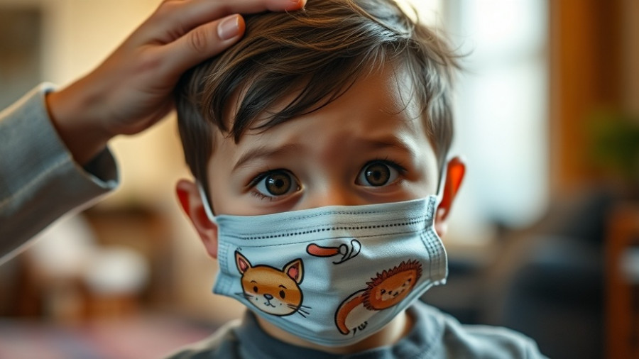 Germy kids during cold and flu season: child wearing an illustrated mask.