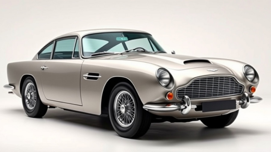 Vintage Aston Martin DB5 exhibit at Petersen Automotive Museum.