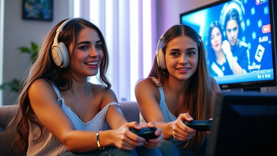 Two young women immersed in predictive gaming strategies, playing side by side.