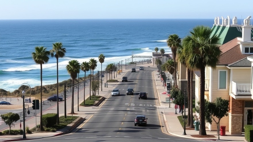 Del Mar CA 15th Street view with ocean, showcasing real estate market trends.