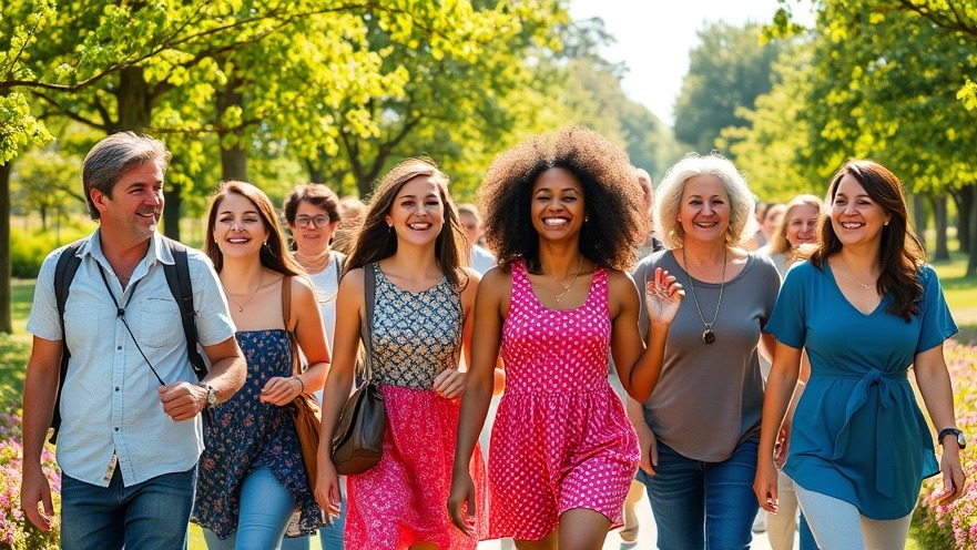 A vibrant park scene showcasing holistic health and natural healing through joyful people.
