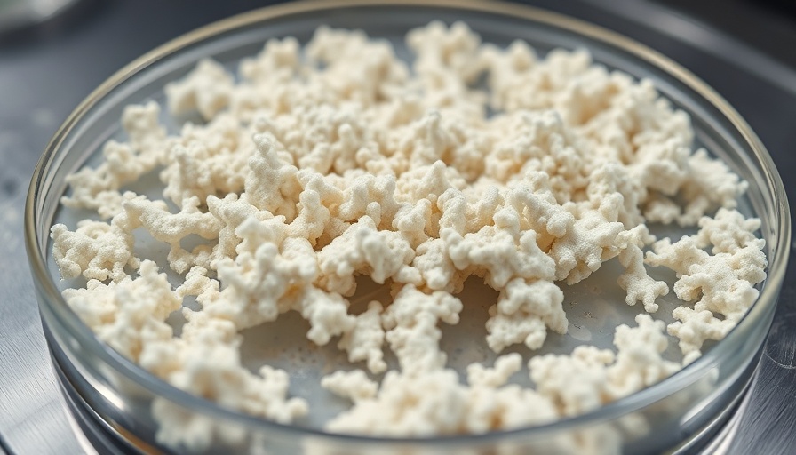 Drug-resistant fungus Candida auris on Petri dish, close-up.