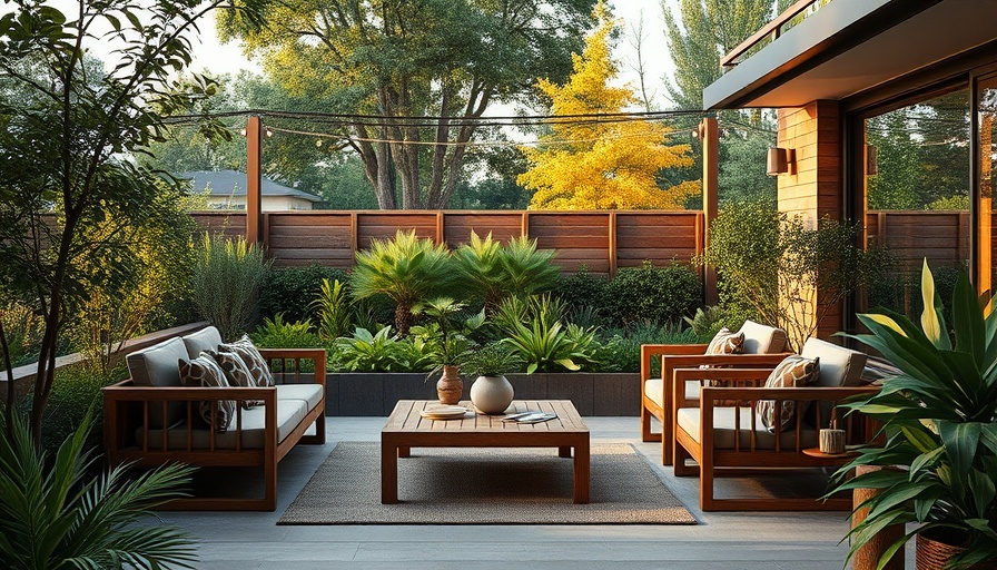 Trendy outdoor space transformation with modern furniture.