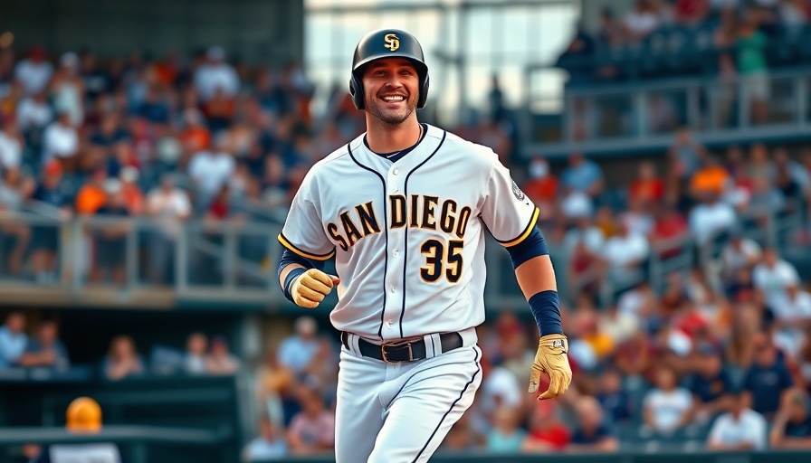 San Diego Padres player jubilant after score in stadium.