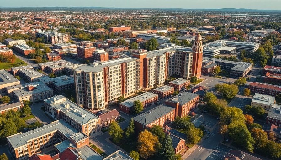 Aerial view of SDSU student housing plan impact on landscape.