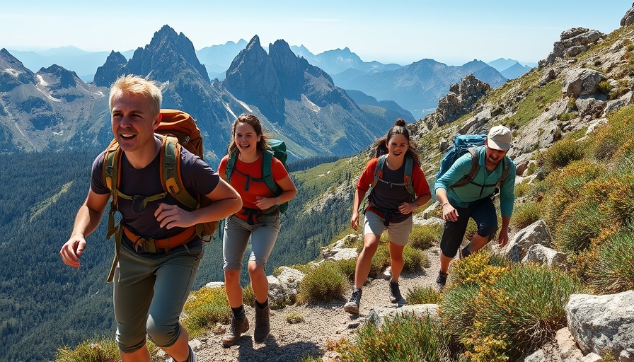 Hikers scaling mountainous trail showcasing impact of federal cuts to iconic hiking trails.