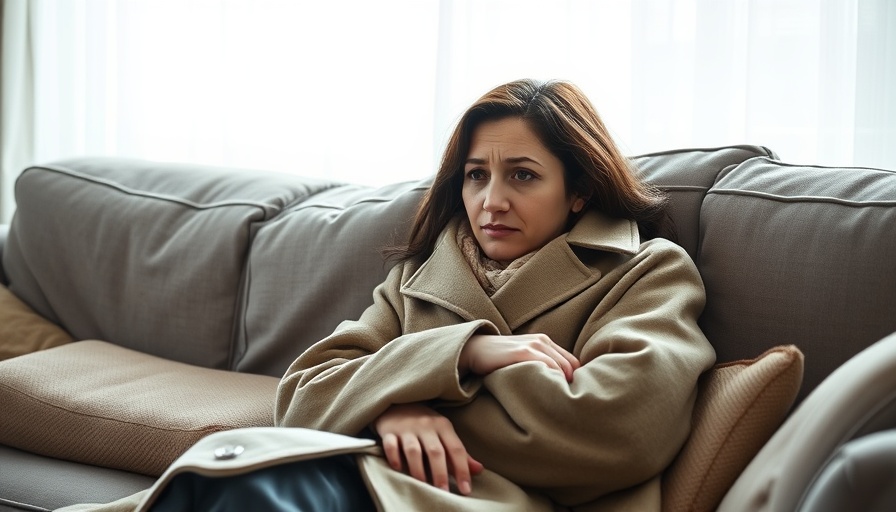 Woman wondering 'Why Am I Always Cold?' bundled up indoors.