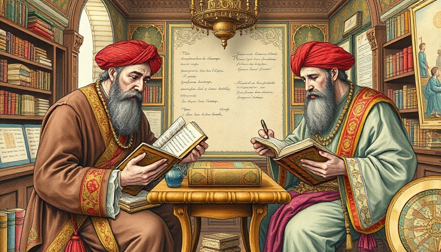 Historical Ottoman scholars studying, Renaissance illustration