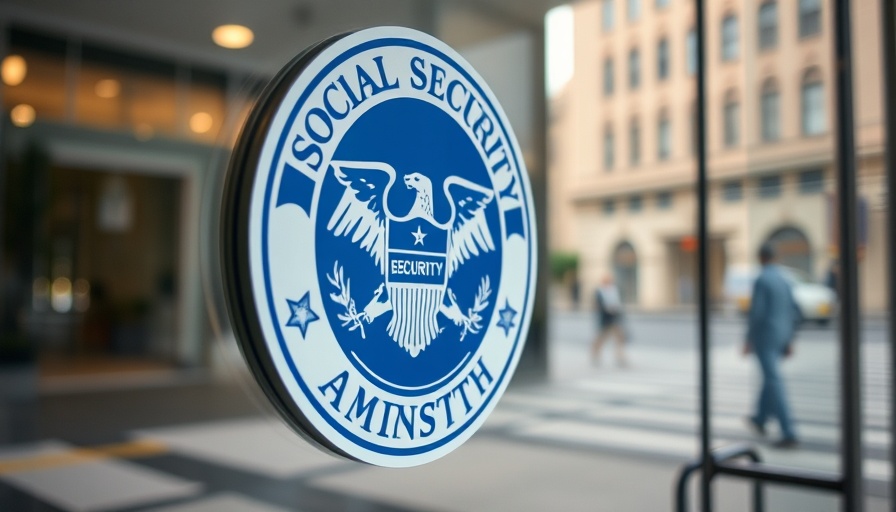 Social Security Administration logo on glass door, North County Social Security.