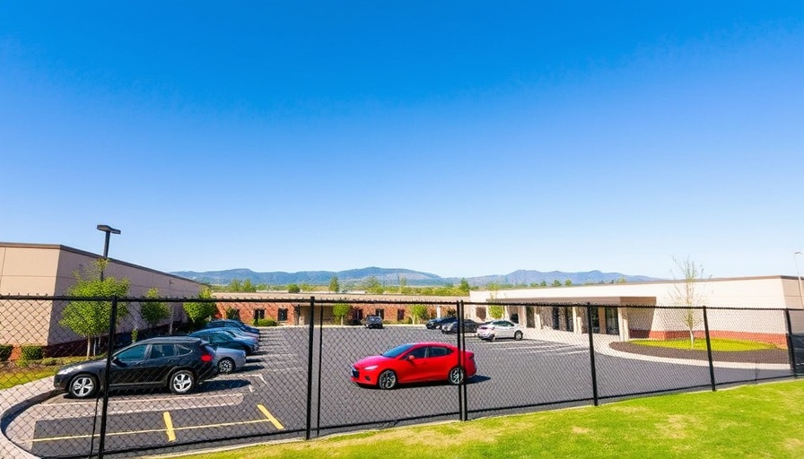 School parking lot in North County San Diego focused on safety with fencing.