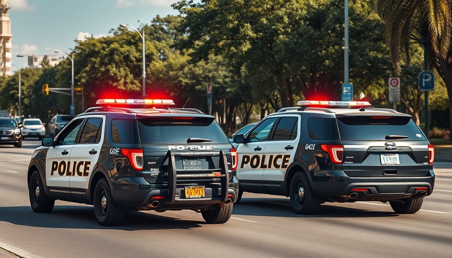 Police vehicles in North County San Diego SWAT standoff.