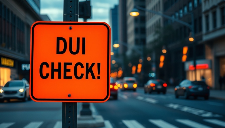 DUI checkpoint sign in North County San Diego at dusk.