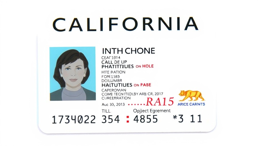 California REAL ID with security features highlighted.
