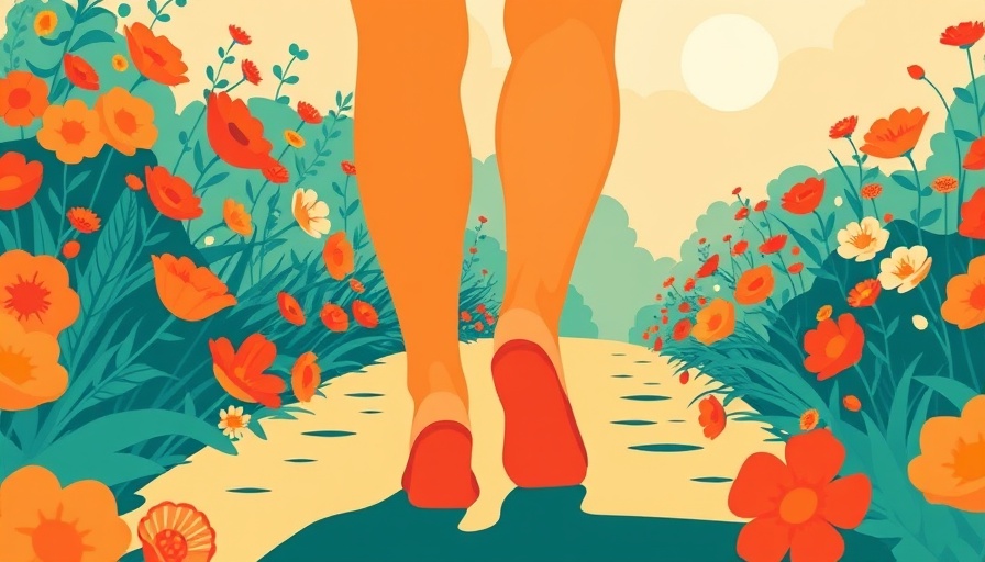 Illustrated walk among flowers for Mother's Day in Los Angeles.