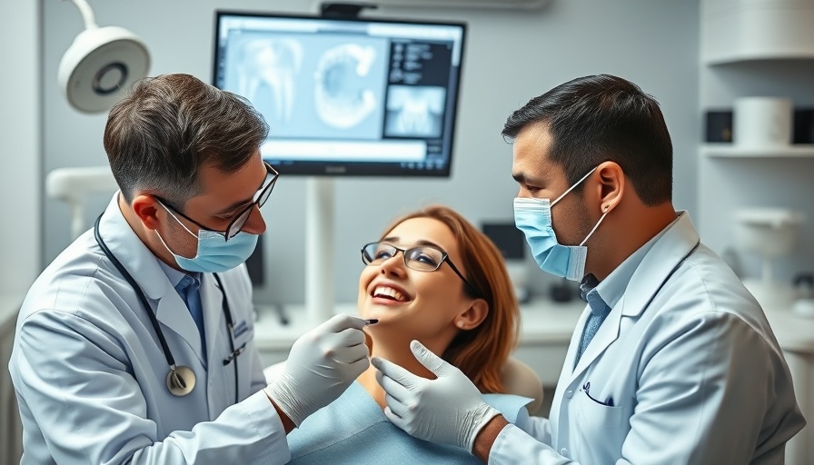 Dental professionals examining patient in Utah dental office.
