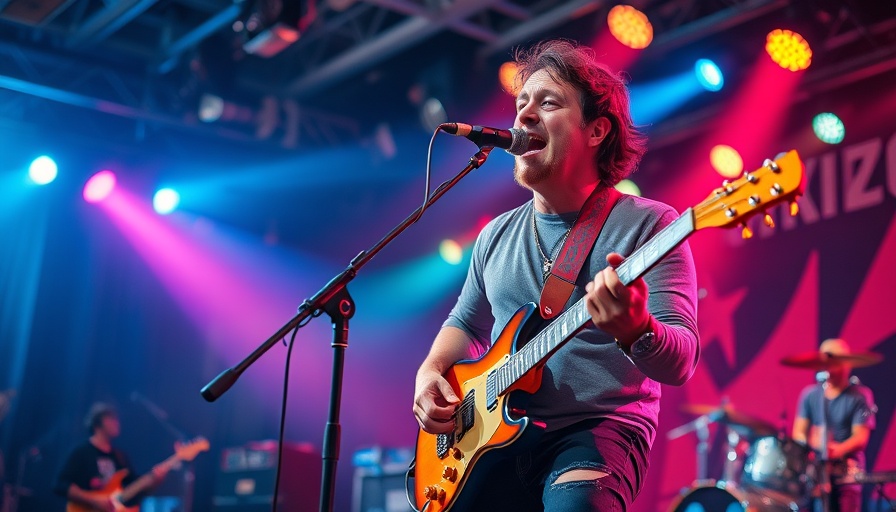 Passionate concert performance on stage, featuring musicians with cancer diagnosis theme.